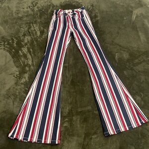 Shyanne Red and Blue Striped Flare Jeans